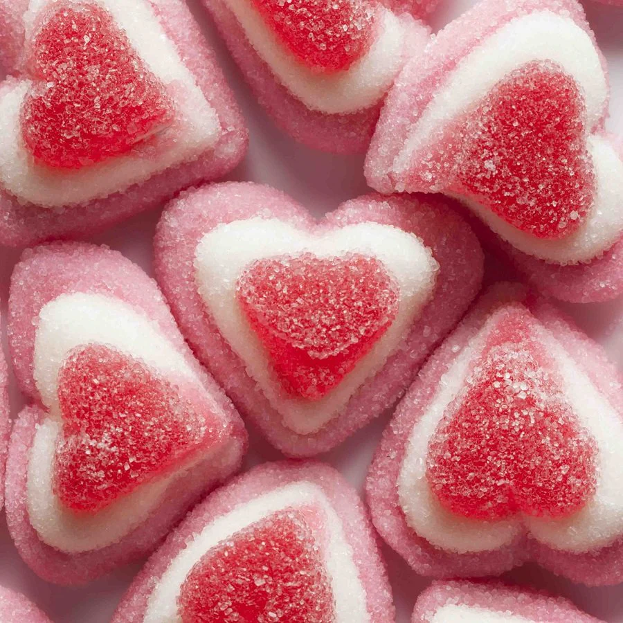 Coeurs tricolores fraise & crème (vrac) FINI - Image 2
